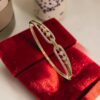 Pave 0.84 Cts Round Brilliant F/VS1 Diamonds Statement Bracelet In 14K Rose Gold