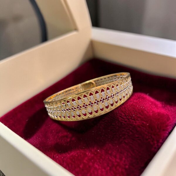 Stunning Dubai Handmade Lattice Statement Bracelet In Fine 22K Yellow Gold