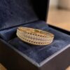 Stunning Dubai Handmade Lattice Statement Bracelet In Fine 22K Yellow Gold