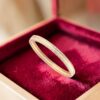 Stunning 5.50 Cts Round Brilliant F/VS1 Diamonds Two-Row Bangle 14K Yellow Gold