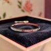 B-136-W (15) 1.51 Cts Round Brilliant F/VS1 Diamonds Unisex Love Screw Bracelet in 14K White Gold