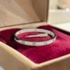 B-137 (15) 0.42 Cts Round Brilliant F/VS1 Diamond Unisex Split Love Bracelet 14K in White Gold