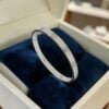 B-137 (17) 0.42 Cts Round Brilliant F/VS1 Diamond Unisex Split Love Bracelet 14K in White Gold