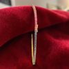Beautiful 5.90 Cts Natural Sapphires Ruby Unisex Tennis Bracelet 18K Yellow Gold