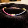 Beautiful 5.90 Cts Natural Sapphires Ruby Unisex Tennis Bracelet 18K Yellow Gold