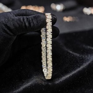 11.20 Cts 20 Pointers Pear Shape F/VS1 Diamonds Reverse Tennis Bracelet 14K Gold