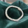 B-444-K (23) Stunning 14.40 Cts F/VS1 Diamonds Reverse Pear Tennis Bracelet In 14K White Gold