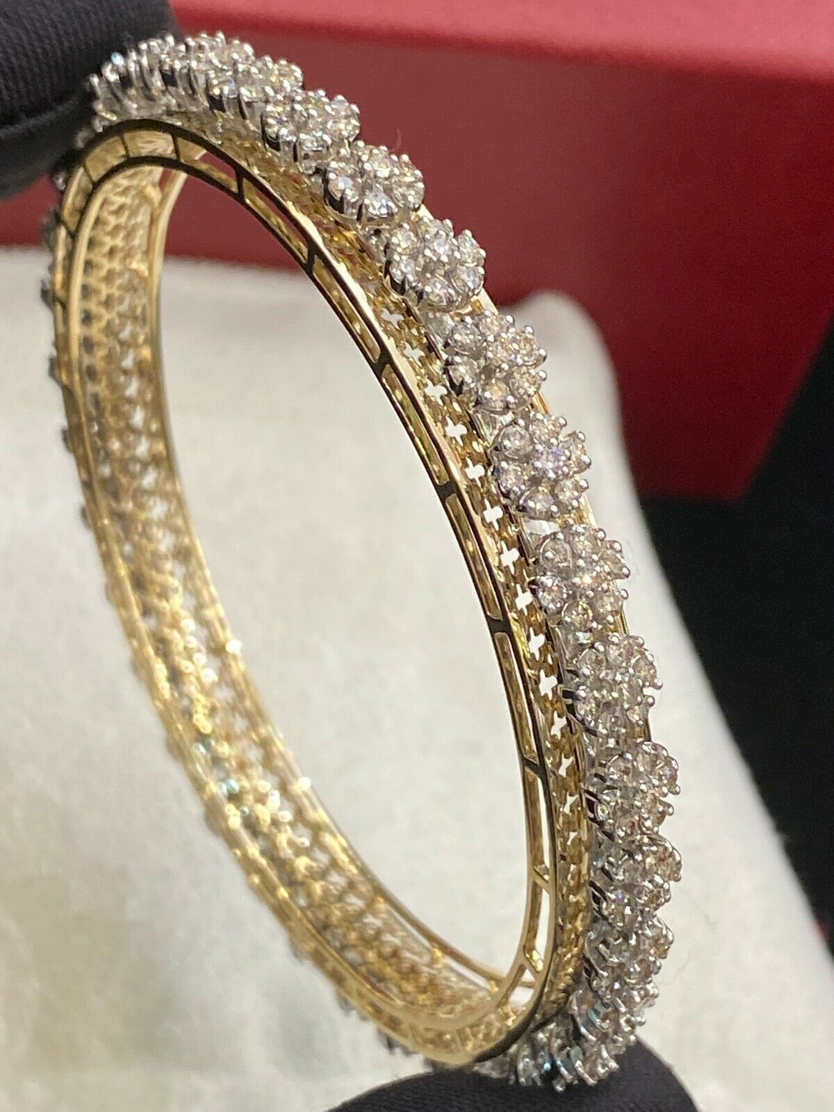 Bracelet En Or 18K Avec Diamants - 1,50 Carats - Coupe Ronde Brillante - Certifié - Toutes Tailles - Neuf Avec étiquettes