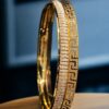 Exquisite Dubai Handmade Bangle Bracelet In Hallmark 22K Fine Two-Tone Gold