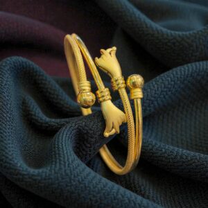 Classic Dubai Handmade Hand Design Bangle Bracelet 916 Hallmark 22K Yellow Gold