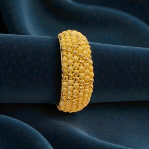 Classy Dubai Handmade Snowflake Bangle In 916 Stamped 22K Yellow Gold