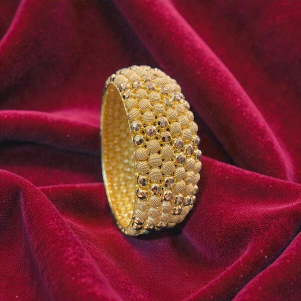 B-554 (20) Classy Dubai Handmade Snowflake Bangle In 916 Stamped 22K Yellow Gold
