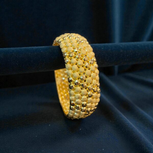 B-554 (21) Classy Dubai Handmade Snowflake Bangle In 916 Stamped 22K Yellow Gold