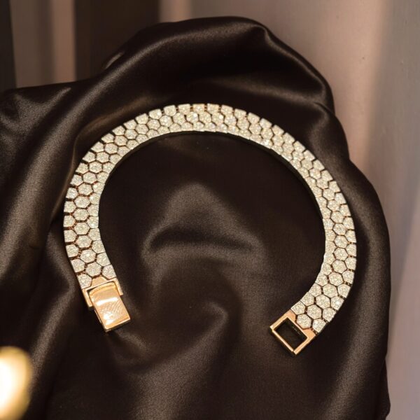 B-571 (18) 2.63 Cts Round Brilliant Cut Natural Diamonds Men's Tennis Bracelet 14K Rose Gold