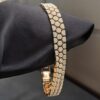 B-571 (21) 2.63 Cts Round Brilliant Cut Natural Diamonds Men's Tennis Bracelet 14K Rose Gold