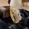 Stunning 6.42 Cts Round Pear Marquise F/VS1 Diamonds Statement Bracelet 14K Gold