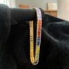B-593 (31) Pave 19.10 Cts Round Brilliant F/VS1 Diamonds Sapphire Rainbow Bracelet 14K Gold