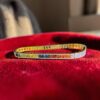 B-593 (32) Pave 19.10 Cts Round Brilliant F/VS1 Diamonds Sapphire Rainbow Bracelet 14K Gold