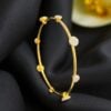 B-606 (25) Pave 1.51 Cts F/VS1 Round Brilliant Cut Natural Diamonds Bangle 18K Yellow Gold