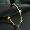B-606 (33) Pave 1.51 Cts F/VS1 Round Brilliant Cut Natural Diamonds Bangle 18K Yellow Gold