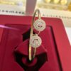 B-609 (19) Pave 1.20 Cts F/VS1 Round Brilliant Diamonds Double Halo Cuff Bracelet 14K Gold