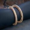 Beautiful 3.80 Cts Round Brilliant Cut Diamonds Eternity Bangles In 14K Rose Gold