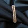 Beautiful 3.80 Cts Round Brilliant Cut Diamonds Eternity Bangles In 14K Rose Gold