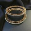Beautiful 3.80 Cts Round Brilliant Cut Diamonds Eternity Bangles In 14K Rose Gold