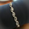 Stunning 3.36 Cts Marquise Round Shape Natural Diamonds Tennis Bracelet 14K Gold