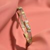 Exquisite 1.21 Cts F/VS1 Round Brilliant Cut Natural Diamonds Bracelet In 14K Gold