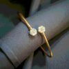 B-616 (14) 0.56 Cts F/VS1 Round Brilliant Cut Natural Diamonds Cuff Bracelet 14K Rose Gold
