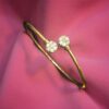 B-616 (15) 0.56 Cts F/VS1 Round Brilliant Cut Natural Diamonds Cuff Bracelet 14K Rose Gold