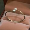 B-616 (20) 0.56 Cts F/VS1 Round Brilliant Cut Natural Diamonds Cuff Bracelet 14K Rose Gold