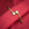 B-616 (24) 0.56 Cts F/VS1 Round Brilliant Cut Natural Diamonds Cuff Bracelet 14K Rose Gold