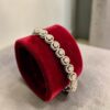Pave 3.98 Cts Round Brilliant F/VS1 Diamonds Halo Tennis Bracelet 14K White Gold