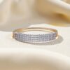 B-618 (5) 1.90 Cts Round Brilliant Cut F/VS1 Diamonds Statement Bracelet 14K Yellow Gold