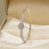 B-619 (6) Pave 0.75 Cts Round Brilliant F/VS1 Diamonds Statement Bracelet 14K Yellow Gold