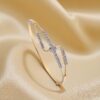 B-620 (7) 1.50 Cts Round Brilliant Cut F/VS1 Diamonds Statement Bracelet 14K Yellow Gold