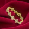 Pave 4.10 Cts Round Baguette Shape Diamonds Tennis Bracelet Fine 14K Yellow Gold