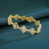 Pave 4.10 Cts Round Baguette Shape Diamonds Tennis Bracelet Fine 14K Yellow Gold
