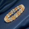 B-623 (16) Classy 7.41 Cts Round Baguette Shape Natural Diamonds Tennis Bracelet 14K Gold