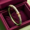 Stunning 2.22 Cts F/VS1 Round Brilliant Cut Diamonds Statement Bracelet 14K Gold