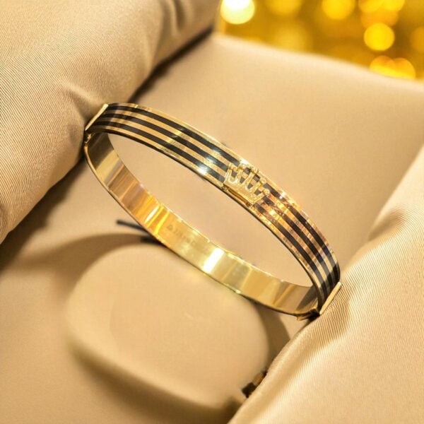 B-628 (27) Classy Dubai Handmade Unisex Enameled Bangle Bracelet Hallmark 22K Yellow Gold