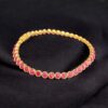Stunning 13.50 Cts Natural Ruby Unisex Bezel Set Tennis Bracelet 18K Yellow Gold