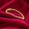 Stunning 13.50 Cts Natural Ruby Unisex Bezel Set Tennis Bracelet 18K Yellow Gold