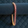 Stunning 13.50 Cts Natural Ruby Unisex Bezel Set Tennis Bracelet 18K Yellow Gold