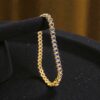 Classy 11.88 Cts Natural Blue Sapphire Unisex Bezel Set Tennis Bracelet 18K Gold