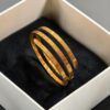 B-634 (20) Beautiful Dubai Triple-Wrap Open Cuff Bracelet In Fine 22Karat Yellow Gold