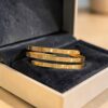 B-634 (23) Beautiful Dubai Triple-Wrap Open Cuff Bracelet In Fine 22Karat Yellow Gold