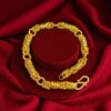 B-663 (19) Classic Dubai Handmade Unisex Link Bracelet In 916 Hallmark 22K Fine Yellow Gold